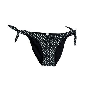 NWT Daughters of Summer Black Floral Print Adjustable Bikini Bottom - Size XS